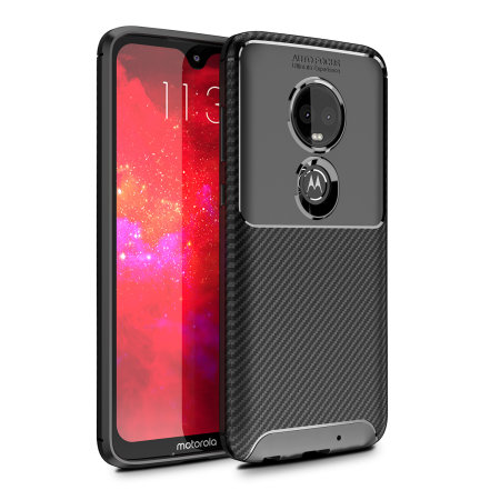 Olixar Carbon Fibre Motorola Moto G7 Case - Black