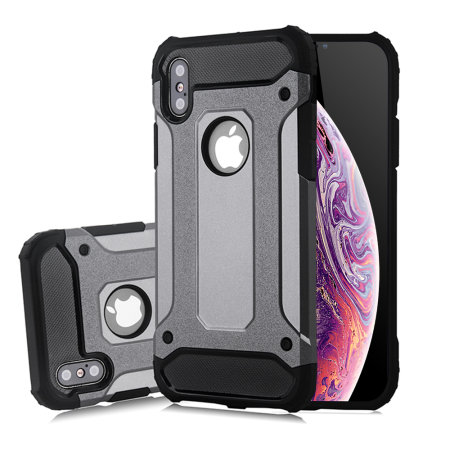 Olixar Delta Armour Protective iPhone XS / X Case - Gunmetal