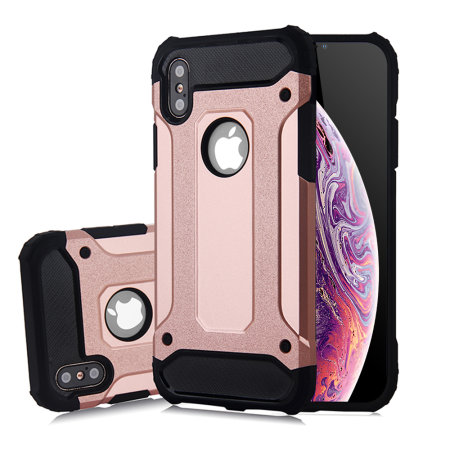 Olixar Delta Armour Protective iPhone XS / X Case - Rose Gold