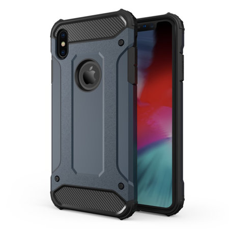 Olixar iPhone XS Max Dual Layer Armour Case - Blauw