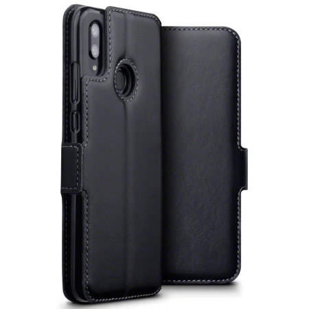 Olixar Huawei P Smart 2019 Genuine Leather Wallet Case - Black