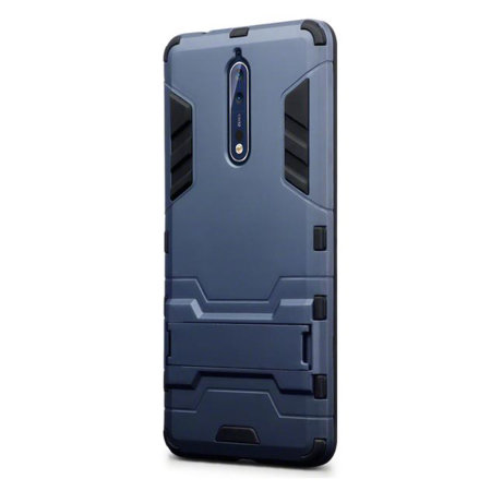 Olixar Nokia 8 Dual Layer Armour Case mit Ständer - Blau