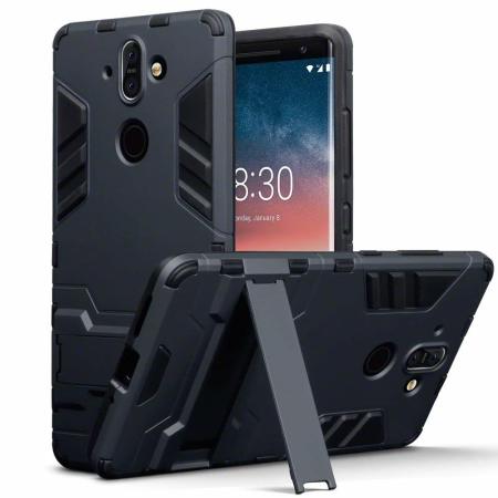 Olixar Nokia 8 Sirocco Dual Layer Armor Case With Stand - Black