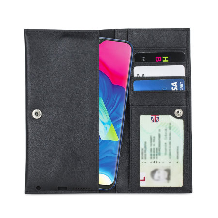 Olixar Primo Genuine Leather Samsung Galaxy M10 Wallet Case - Black