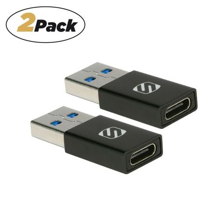 Scosche USB Type-C to USB-A Adapter - Black - 2 Pack