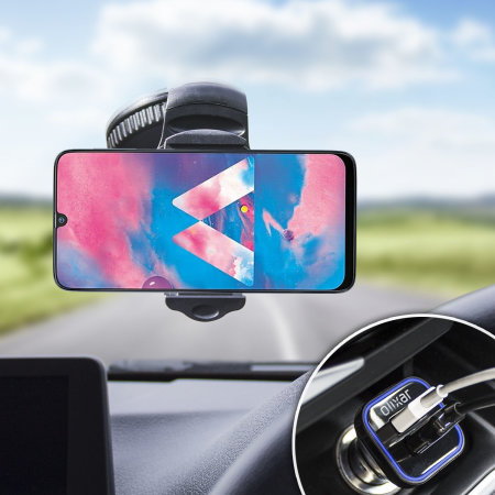 Pack support voiture Samsung Galaxy M30 & chargeur Olixar DriveTime