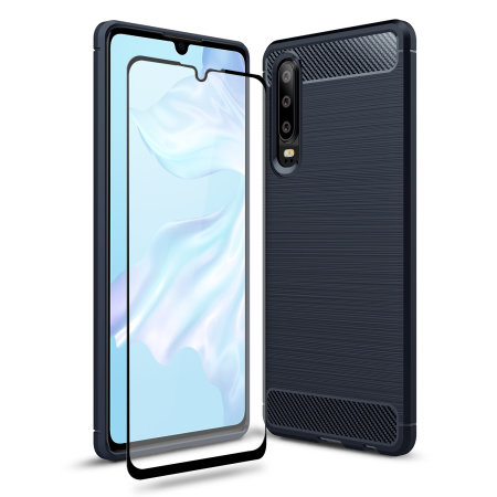 Olixar Sentinel Huawei P30 Case And Glass Screen Protector - Blue