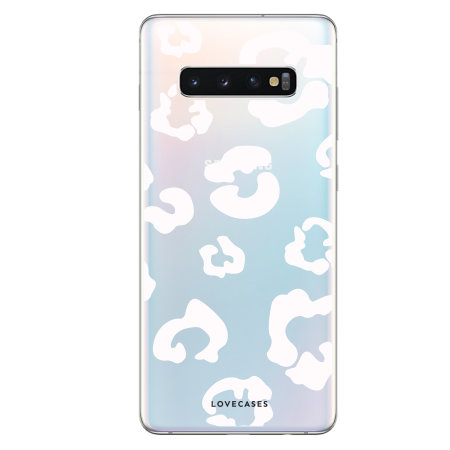 LoveCases Samsung Galaxy S10 Gel Case - White Leopard