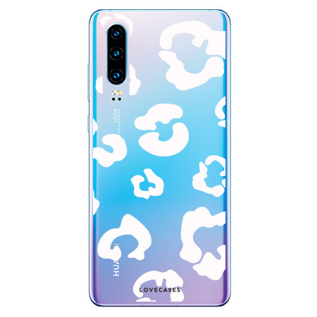 LoveCases Huawei P30 Gel Case - White Leopard