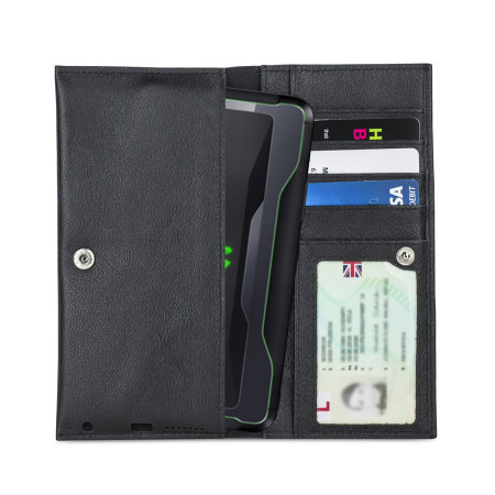 Olixar Primo Genuine Leather Xiaomi Black Shark 2 Wallet Case Black