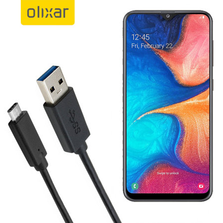 Câble USB-C Samsung Galaxy A20 Olixar Chargement & Transfert – 1M