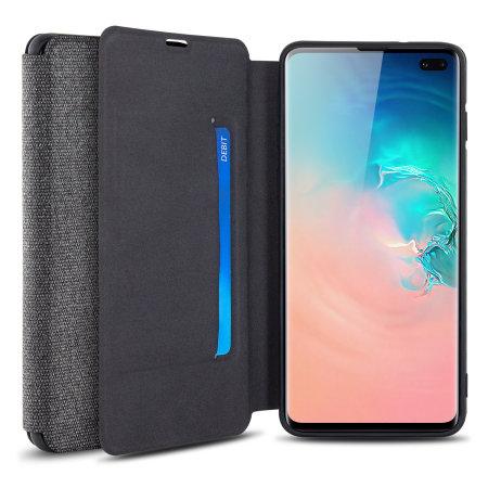 Stylish Cover Compatible with Samsung Galaxy S10 Plus Grey Leather Flip Case Wallet for Samsung Galaxy S10 Plus