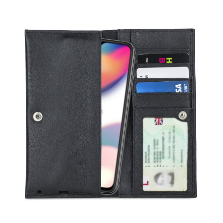 Olixar Primo Genuine Leather Oppo Reno Z Wallet Case - Black