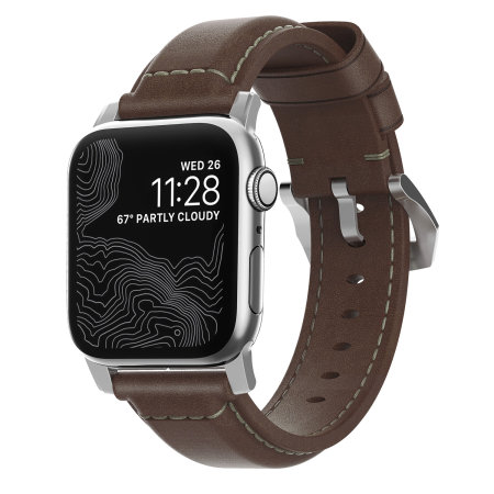 Nomad Apple Watch 44mm / 42mm Genuine Leather Strap - Rustic Brown
