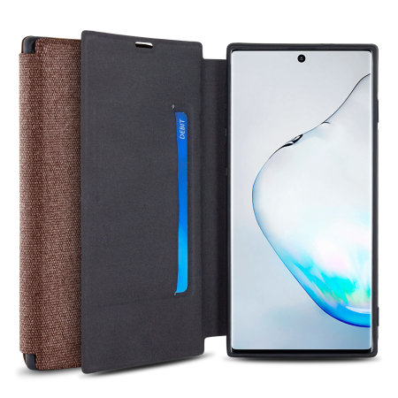 Olixar Canvas Samsung Galaxy Note 10 Wallet Case - Brown