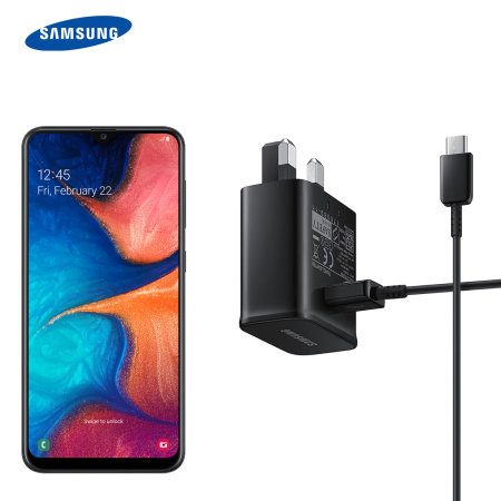 Official Samsung Galaxy A20 USB-C Fa   st Charger Cable - Black