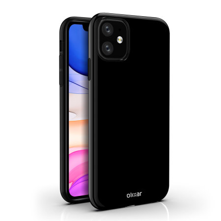 Coque iPhone 11 Olixar FlexiShield en gel – Noir opaque