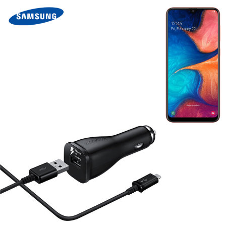 Officiële Samsung Galaxy A20e Autolader met USB-C-kabel