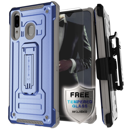 Ghostek Iron Armor 2 Samsung A20 Case & Screen Protector - Blue/Grey