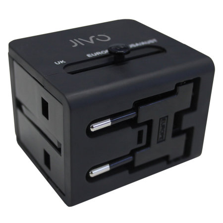 Jivo World Travel Plug W/Dual USB Black