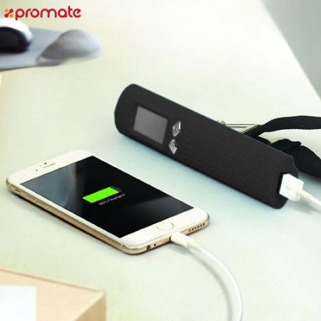 Promate PowerScale 3-in-1 Power Bank, Torch and Weighing Scale - Black
