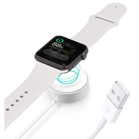 Chargeur de Poche pour Apple Watch, 4, 3, 2 et 1, Ultra-Compact avec Charge  Sans Fil - Blanc - Français