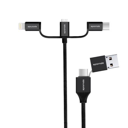 Câble USB universel Promate UniLink-Trio2 6-en-1 – Charge & transfert