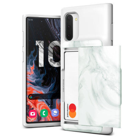 VRS Design Damda Glide Shield Samsung Note 10 Case - White Marble