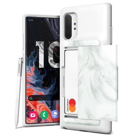 VRS Design Damda Glide Galaxy Note 10 Plus 5G Hülle - Weisser Marmor