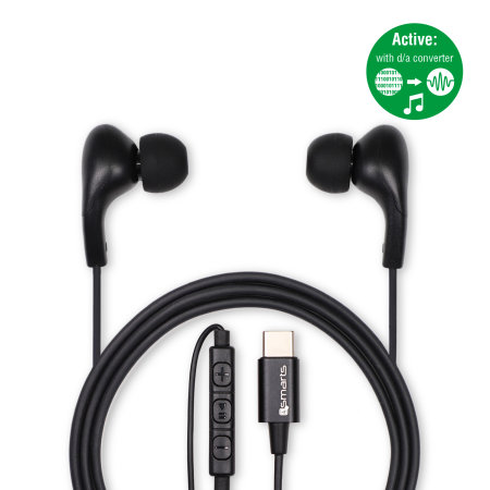 4Smarts Active Melody Earphones USB-C for Note 10 Plus 5G - Black