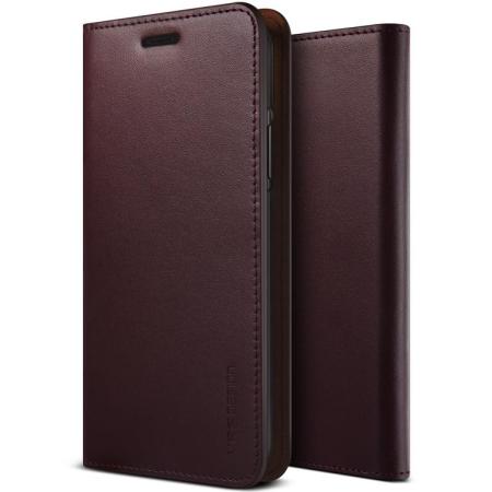 VRS Design Genuine Leather Diary iPhone 11 Case - Wine