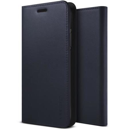 VRS Design Genuine Leather Diary iPhone 11 Case - Navy