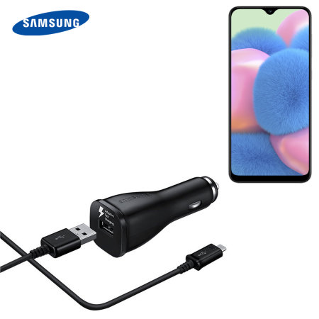 Official Samsung A30s Fast Car Charger with USB-C Cable - Single