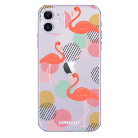 LLoveCases iPhone 11 Flamingo ringer skal - Clear Multi