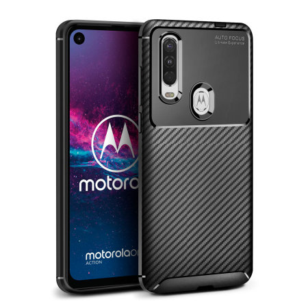 snap tevredenheid geur Olixar Carbon Fibre Motorola One Action Case - Zwart