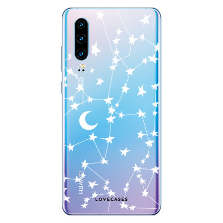 LoveCases Huawei P30 Gel Case - White Stars And Moons