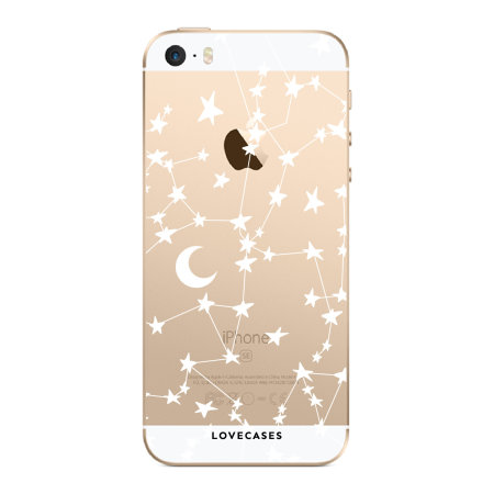 LoveCases iPhone SE Gel Case - White Stars And Moons