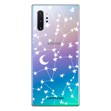 LoveCases Samsung Galaxy Note 10 Plus Gel Case - White Stars And Moons