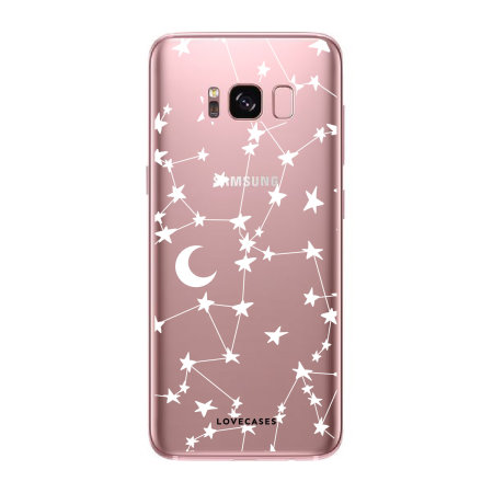 LoveCases Samsung Galaxy S8 Plus Gel Case - White Stars And Moons