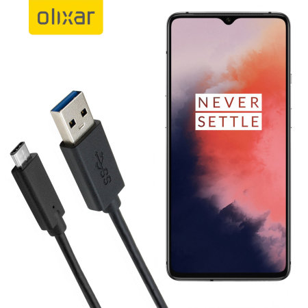 Olixar USB-C OnePlus 7T Charging Cable - Black 1m