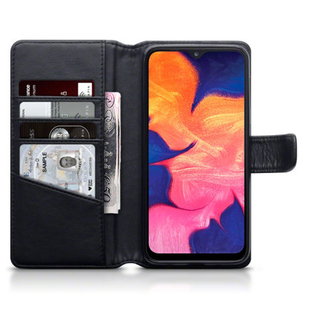 Olixar Genuine Leather Samsung Galaxy A10 Wallet Case - Black