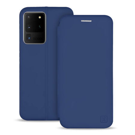 Olixar Soft Silicone Samsung Galaxy S20 Ultra Wallet Case - Navy Blue