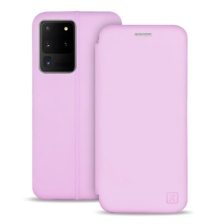 Olixar Soft Silicone Samsung S20 Ultra Soft Wallet Case - Pastel Pink