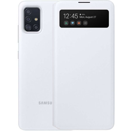 Officiell Samsung Galaxy A51 S-View Flip Cover Skal- Vit