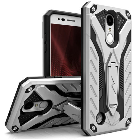 Zizo Static Kickstand & Tough Case For LG Rebel 4 - Silver / Black