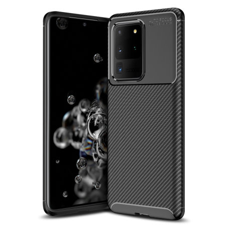 Coque Samsung Galaxy S20 Ultra Olixar effet fibre de carbone – Noir