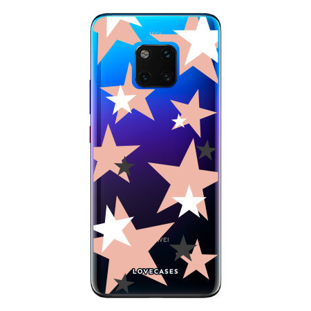 LoveCases Huawei Mate 20 Pro Pink Star Clear Phone Case