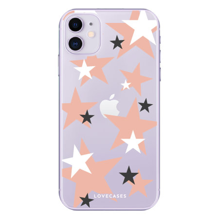 LoveCases iPhone 11 Clear Pink Star Clear Phone Case