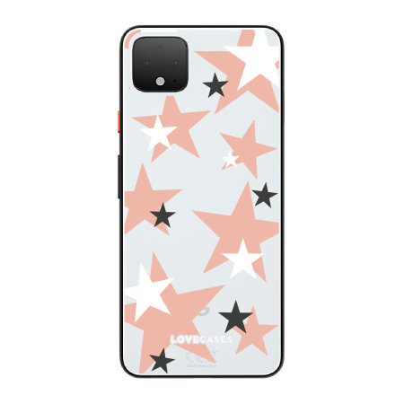 LoveCases Google Pixel 4 Pink Star Clear Phone Case