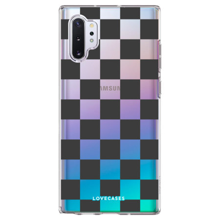 LoveCases Samsung Galaxy Note 10 Plus Black Checkered Case - Clear